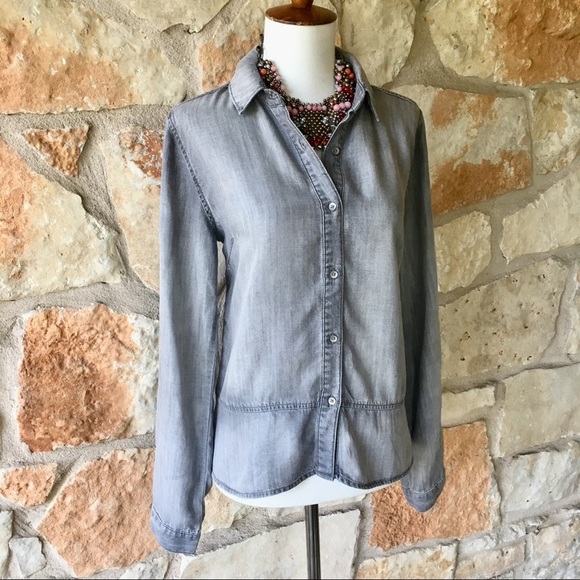 Anthropologie Tops - Anthropologie Grey Cloth and Stone Button Down